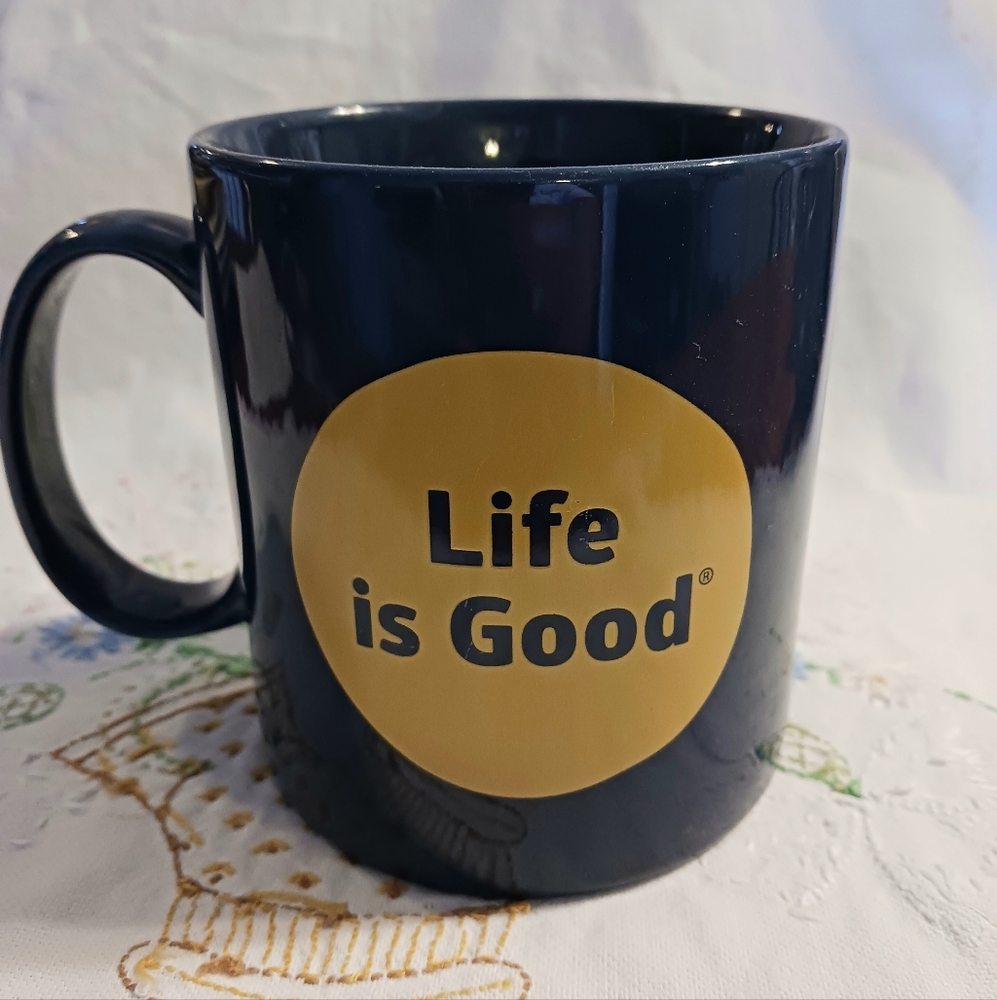 Life is Good Blue Coffee Cup "Do What You Love. Love What You Do." 12 Oz